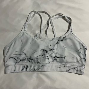 Buffbunny white marble sports bra